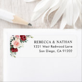 Rustikale Rücksendeadresse Burgund Blush (Insitu)