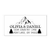Rustikale Rücksendeadresse der Berge und Bäume Permastempel (Design)