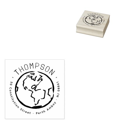 Rustikale Rücksendeadresse der Modernen Welt Ameri Gummistempel (Stempel)