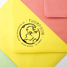 Rustikale Rücksendeadresse der Modernen Welt Ameri Gummistempel