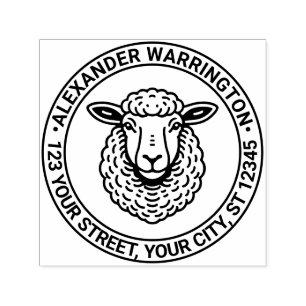 Rustikale Rücksendeadresse der Schafschaf Permastempel