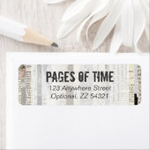 Rustikale Rücksendeadresse der Vintagen Buchseiten (Insitu)