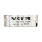 Rustikale Rücksendeadresse der Vintagen Buchseiten (Vorne)