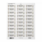 Rustikale Rücksendeadresse der Vintagen Buchseiten (Vorne)