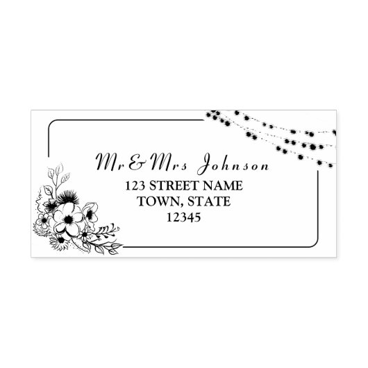 Rustikale Rücksendeadresse für Blumenzehen Permastempel (Design)