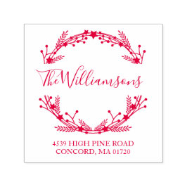 Rustikale Rücksendeadresse für den Weihnachtsmann Permastempel