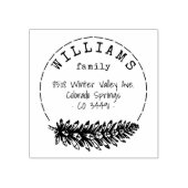 Rustikale Rücksendeadresse für die Drehkiefer Gummistempel (Prägung)