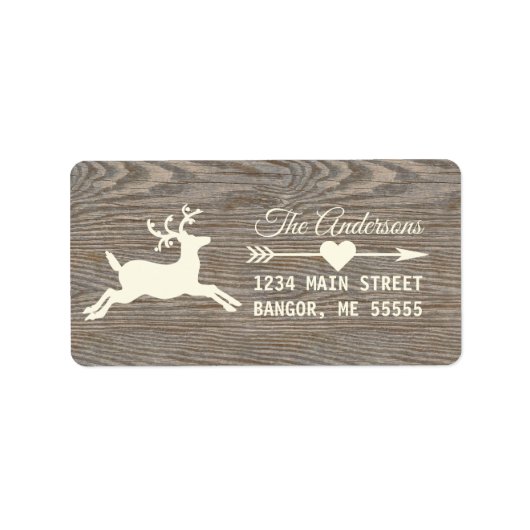 Rustikale Rücksendeadresse für die Rentierfeiertag Adressaufkleber (Vorne)