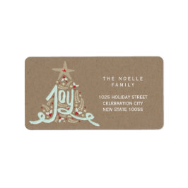 Rustikale Rücksendeadresse für Joy Holiday Adressaufkleber