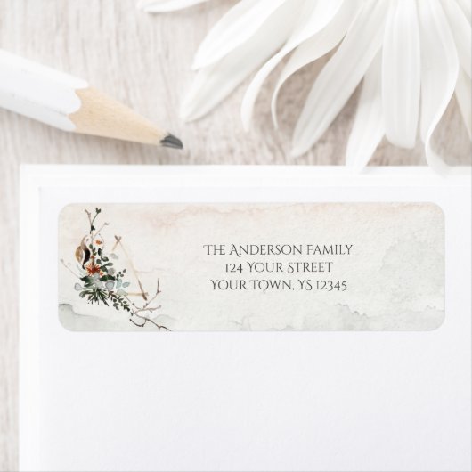 Rustikale Rücksendeadresse für Wasserfarbenferien (Insitu)