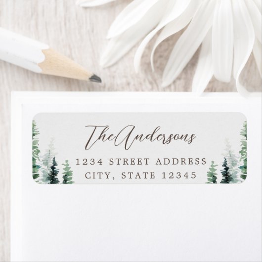 Rustikale Rücksendeadresse Grauer Pinienwald (Insitu)