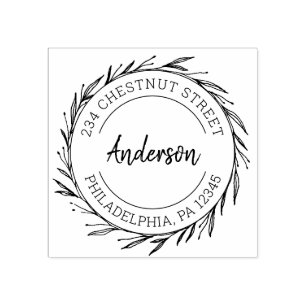 Rustikale Rücksendeadresse Gummistempel