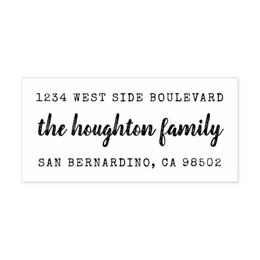 Rustikale Rücksendeadresse handgeschriebener Famil Gummistempel (Prägung)