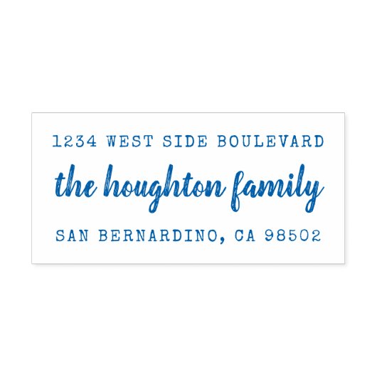 Rustikale Rücksendeadresse handgeschriebener Famil Permastempel (Design)