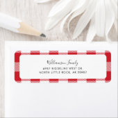 Rustikale Rücksendeadresse Kariert Red White Karo (Insitu)