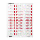 Rustikale Rücksendeadresse Kariert Red White Karo (Vorne)