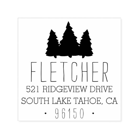 Rustikale Rücksendeadresse Permastempel (Design)