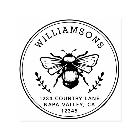 Rustikale Rücksendeadresse Permastempel (Design)