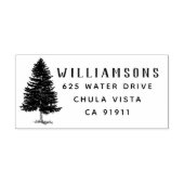 Rustikale Rücksendeadresse Pine Tree Gummistempel (Prägung)