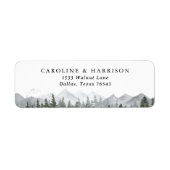 Rustikale Rücksendeadresse Pine Tree Hochzeit (Vorne)