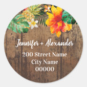 Rustikale Rücksendeadresse Runder Aufkleber (Vorderseite)