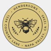 Rustikale Rücksendeadresse Runder Aufkleber (Vorderseite)