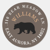 Rustikale Rücksendeadresse Runder Aufkleber (Vorderseite)