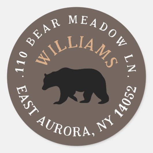 Rustikale Rücksendeadresse Runder Aufkleber (Vorderseite)