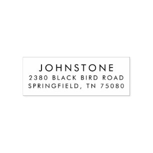 Rustikale Rücksendeadresse, selbstbewusste Briefm Permastempel