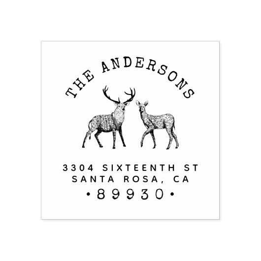 Rustikale Rücksendeadresse von Buck & Dos Familien Gummistempel (Prägung)