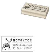 Rustikale Rücksendeadresse von Hirschfamiliennamen Gummistempel (Stempel)