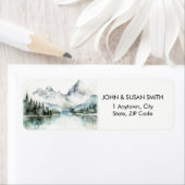 rustikale Rücksendeadressen-Aufkleber im Bergwald (Insitu)