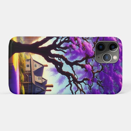 **"Rustikale Ruhe: Die Lila Jacaranda Embrace Case-Mate iPhone Hülle (Rückseite (Horizontal))