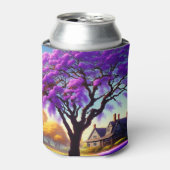 **"Rustikale Ruhe: Die Lila Jacaranda Embrace Dosenkühler (Kanne Vorderseite)