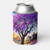 **"Rustikale Ruhe: Die Lila Jacaranda Embrace Dosenkühler (Kanne Rückseite)