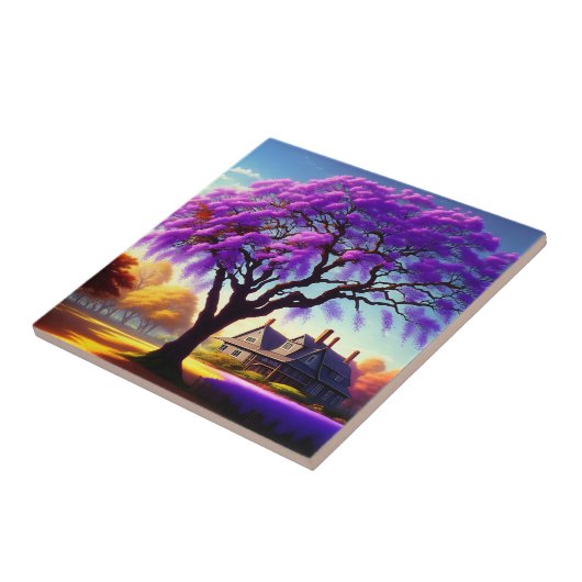 **"Rustikale Ruhe: Die Lila Jacaranda Embrace Fliese (Seite)