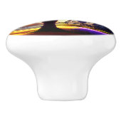 **"Rustikale Ruhe: Die Lila Jacaranda Embrace Keramikknauf (Seitenansicht)