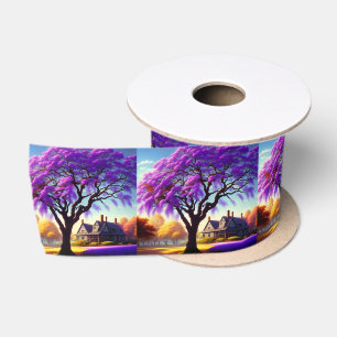 **"Rustikale Ruhe: Die Lila Jacaranda Embrace Satinband