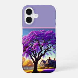 **"Rustikale Ruhe: Die Umarmung der violetten Jaca iPhone 16 Hülle