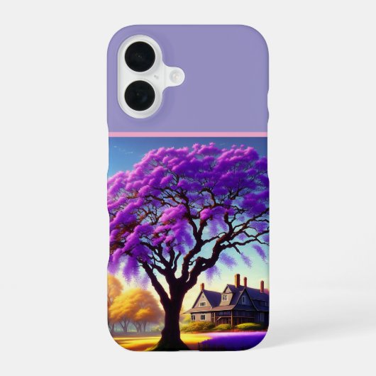 **"Rustikale Ruhe: Die Umarmung der violetten Jaca iPhone 16 Hülle (Rückseite)