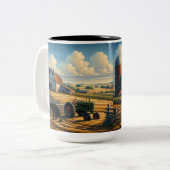 Rustikale Ruhe in der Landwirtschaft Zweifarbige Tasse (Vorderseite Links)