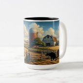 Rustikale Ruhe in der Landwirtschaft Zweifarbige Tasse (VorderseiteRechts)
