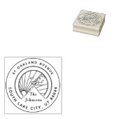 Rustikale Rundgebirge Inspirierte Rücksendeadresse Gummistempel (Stempel)