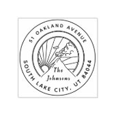 Rustikale Rundgebirge Inspirierte Rücksendeadresse Gummistempel (Prägung)