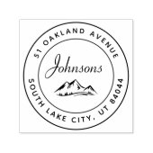 Rustikale Rundgebirge Inspirierte Rücksendeadresse Permastempel (Design)