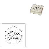 Rustikale Rundgebirgskiefern Rücksendeadresse Gummistempel (Stempel)