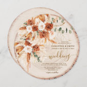 Rustikale Rundholz-Schnittholz Einladung (Vorne/Hinten)