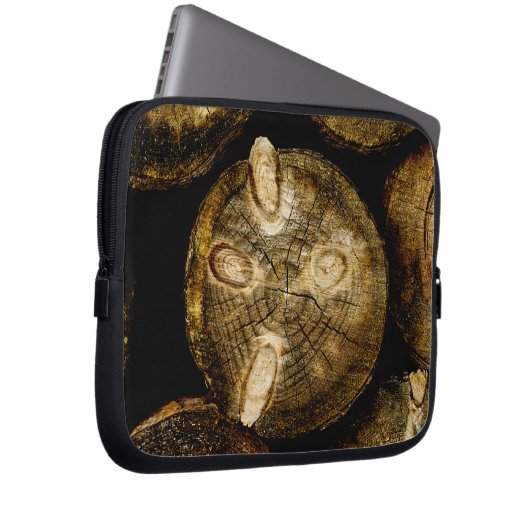 Rustikale Rundholzrolle Laptopschutzhülle (Vorne Rechts)