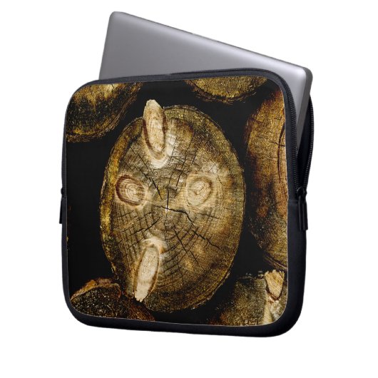 Rustikale Rundholzrolle Laptopschutzhülle (Vorderseite Links)