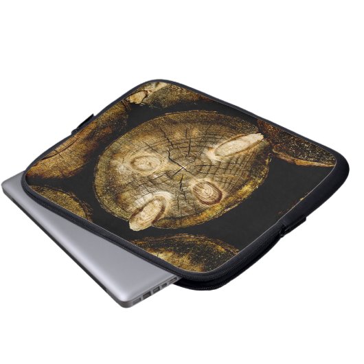 Rustikale Rundholzrolle Laptopschutzhülle (Vorne Knopf)